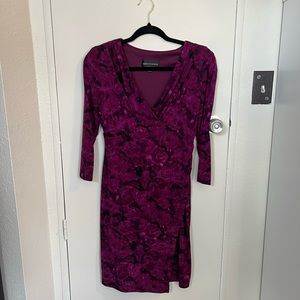 Purple dress with v-neckline